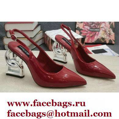 Dolce & Gabbana Heel 10.5cm Slingbacks Patent Red with DG Heel 2022